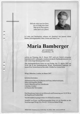 Bamberger Maria geb. Krimbacher