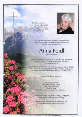 Foidl Anna geb. Kronbichler G