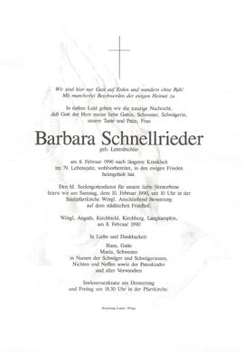 Schnellrieder Barbara geb. Lettenbichler G