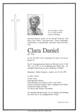 Daniel Clara geb. Thun G