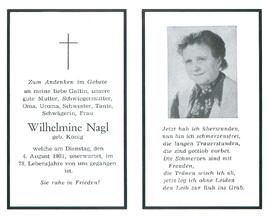 Nagl Wilhelmine geb. König