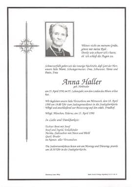 Haller Anna geb. Hohlrieder G