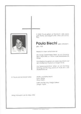 Biechl Paula geb. Cimadom G