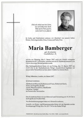 Bamberger Maria geb. Krimbacher G