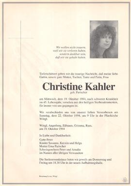 Kahler Christine geb. Partscher G