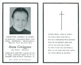 Gwiggner Anna geb. Steiner