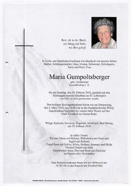 Gumpoltsberger Maria geb. Faistenauer G