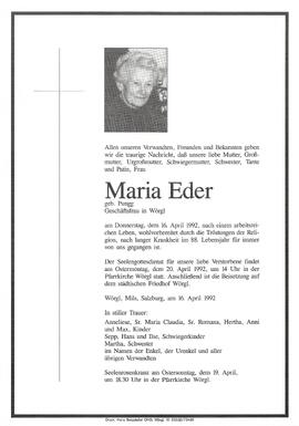 Eder Maria geb. Pungg G