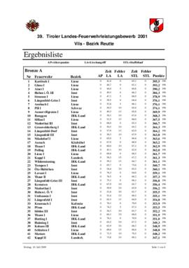39. Tiroler Landes-Feuerwehrleistungsbewerbe in Vils